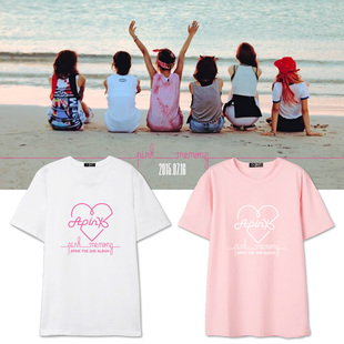 Apink演唱会应援周边衣服同款短袖T恤学生男女夏季宽松印花打底衫