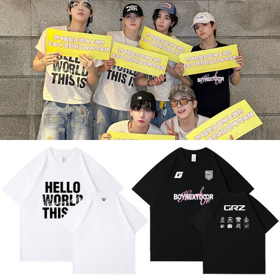 2025BOYNEXTDOOR演唱会KnockOn周边衣服同款短袖T恤圆领纯棉宽松