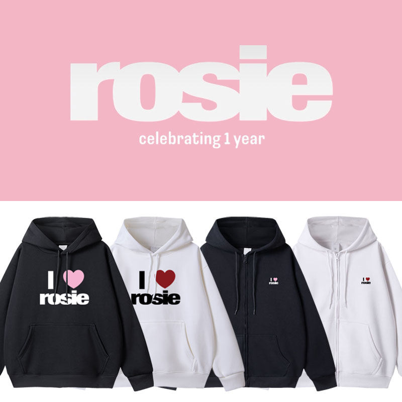 朴彩英ROSE应援周边衣服同款卫衣服爱心印花薄款加绒连帽开衫外套