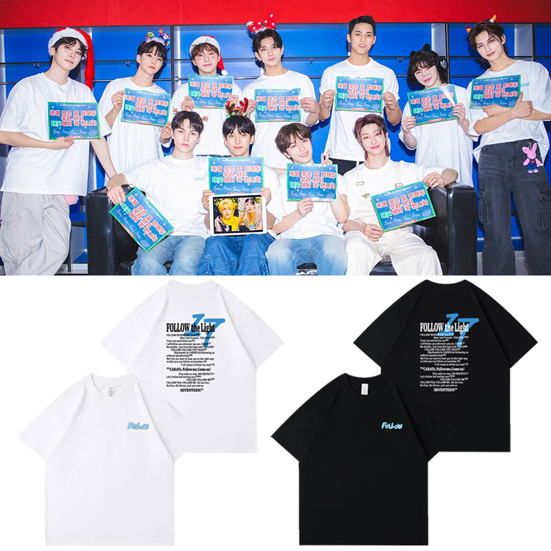 SEVENTEEN2023演唱会FOLLOW TO ASIA周边同款短袖T恤印花纯棉衣服女装/女士精品 T恤原图主图