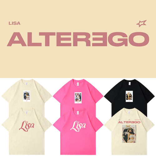 Lisa2025新专AlterEgo周边应援衣服同款短袖T恤纯棉宽松上衣男女