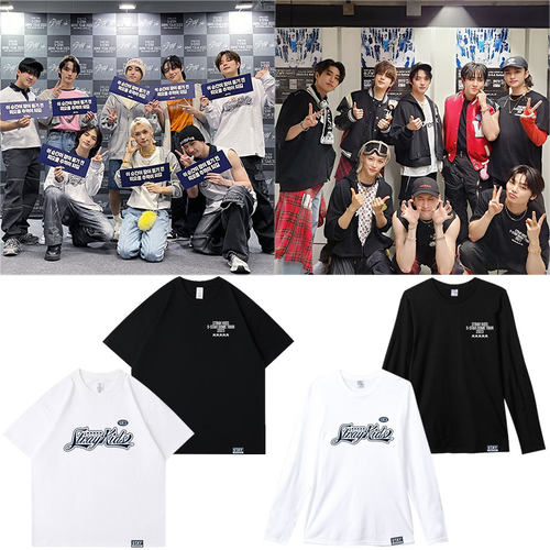 StrayKids2023演唱会5STAR周边同款T体恤宽松纯棉印花衣服打底衫