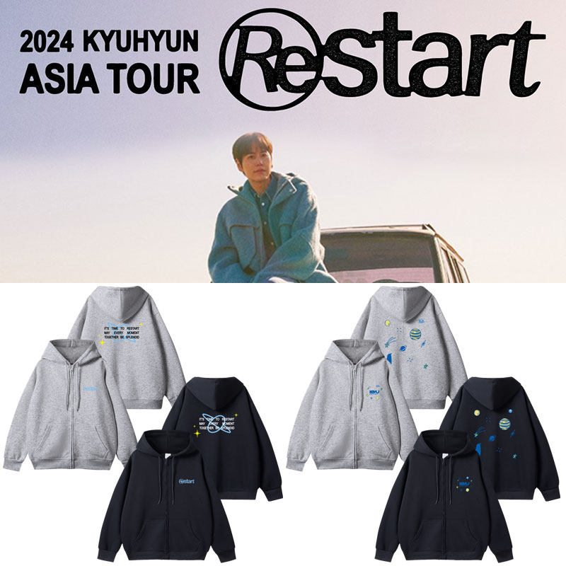Superjunior曺圭贤亚巡演唱会Restart周边同款卫衣服拉链开衫上衣