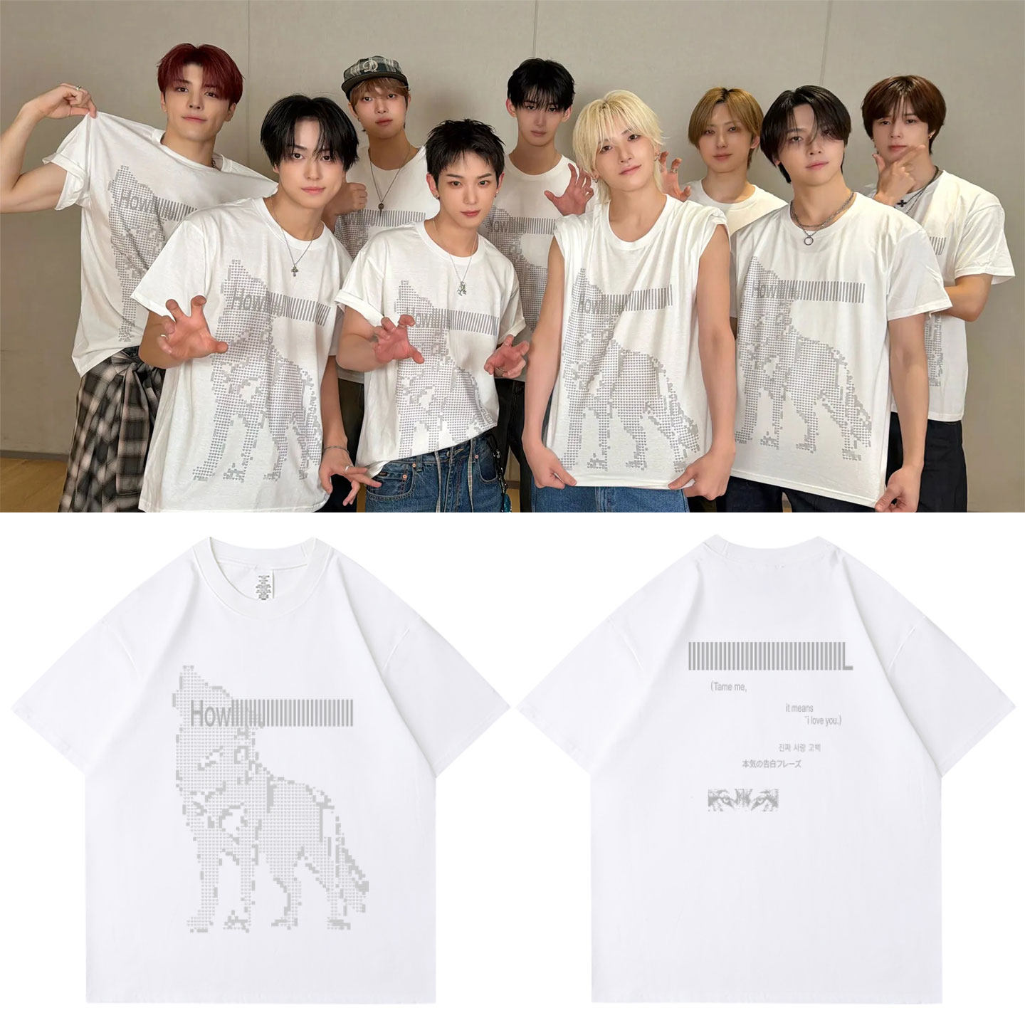 &TEAM快闪MarkOnMe宣传Wolf'sLove狼的爱意周边自制同款短袖T体恤