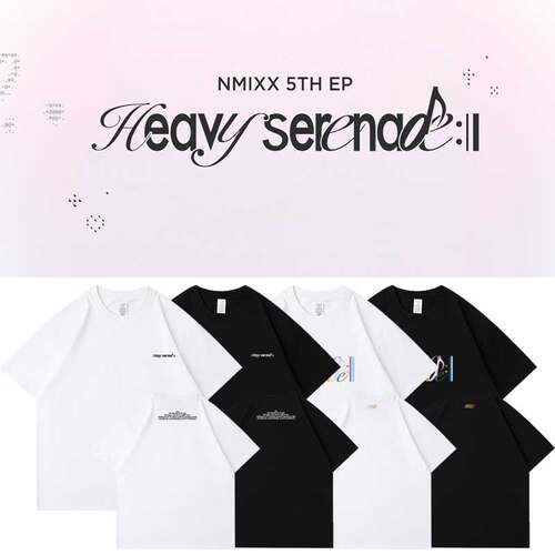 NMIXX专辑HeavySerenade快闪周边衣服同款短袖T恤纯棉印花打歌服