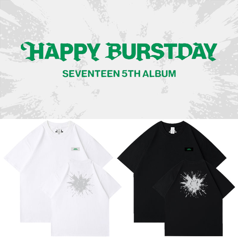 SEVENTEEN专辑HappyBurstday快闪周边衣服同款短袖T恤纯棉上衣夏