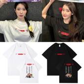 IU2024李知恩HEREH世巡演唱会北美站周边同款 短袖 T恤印花衣服男女