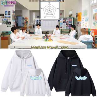 NCT WISH快闪周边同款衣服印花拉链连帽衫内搭外套卫衣开衫秋冬季