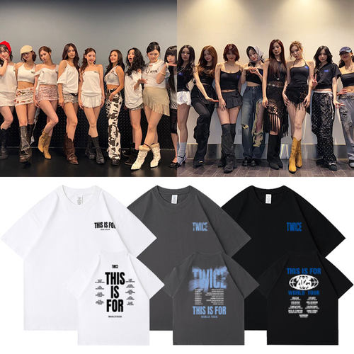 TWICE2025六巡演唱会ThisIsFor周边衣服同款短袖T恤纯棉宽松印花