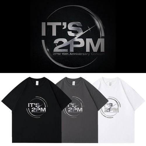 2PM15周年演唱会周边应援同款短袖体t恤纯棉宽松落肩印花打歌衣服