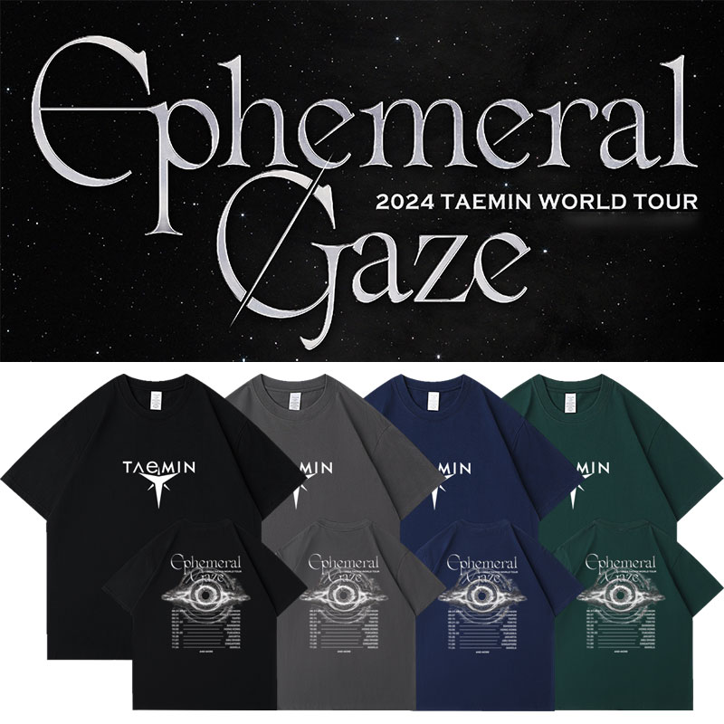 SHINee李泰民2024EphemeralGaze世巡演唱会周边同款短袖T体恤衣服
