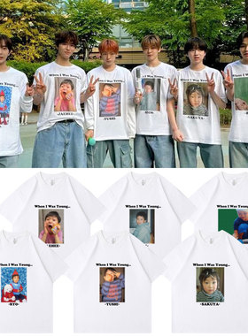 NCT WISH周边WhenIWasYoung衣服同款短袖T恤印花圆领宽松夏打底衫