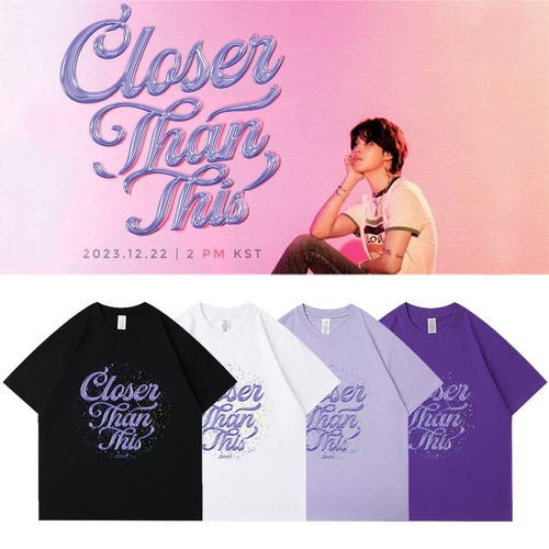 Jimin朴智旻单曲CloserThanThis周边同款短袖T体恤印花纯棉打歌服
