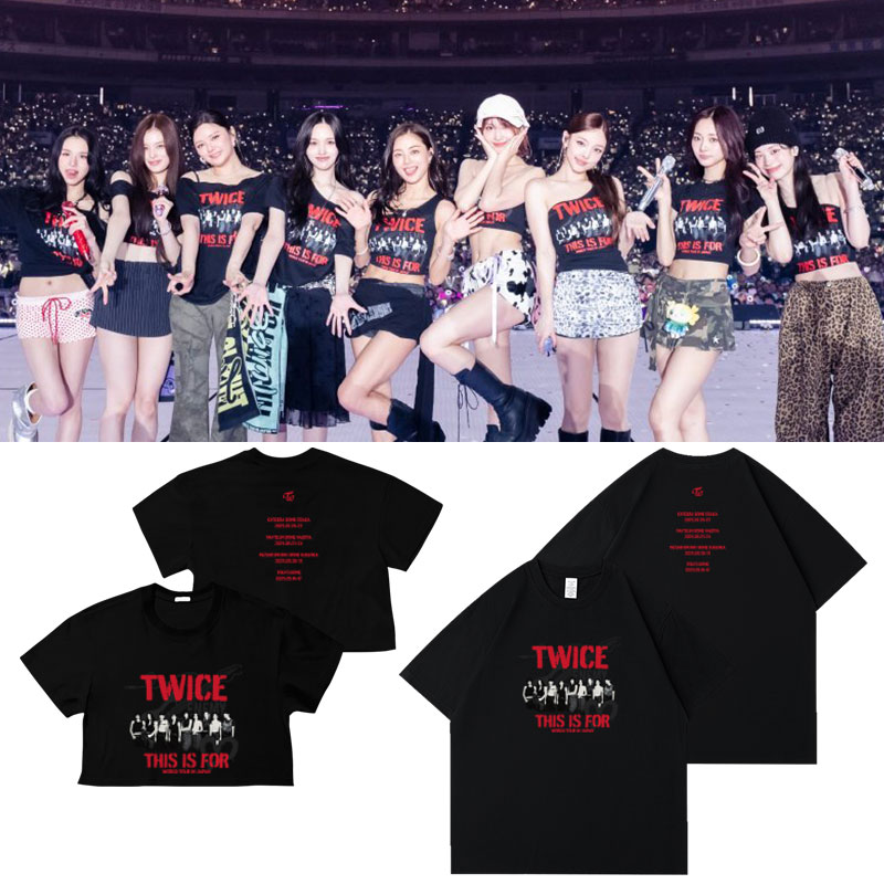 TWICE六巡东京场演唱会ThisIsFor周边同款短袖T恤宽松印花上衣服
