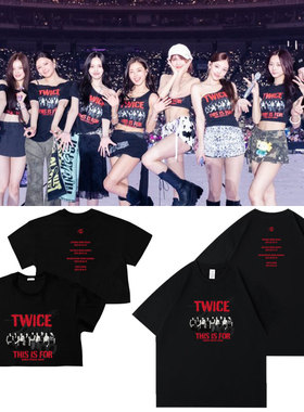 TWICE六巡东京场演唱会ThisIsFor周边同款短袖T恤宽松印花上衣服
