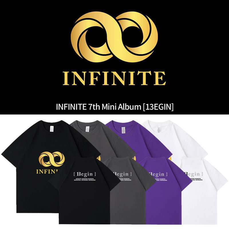 INFINITE专13egin周边应援同款短袖T恤纯棉宽松印花夏打歌衣服