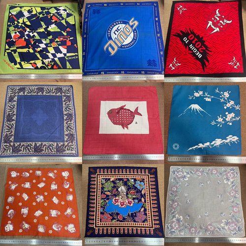 中古vintage方巾手帕领巾腰巾