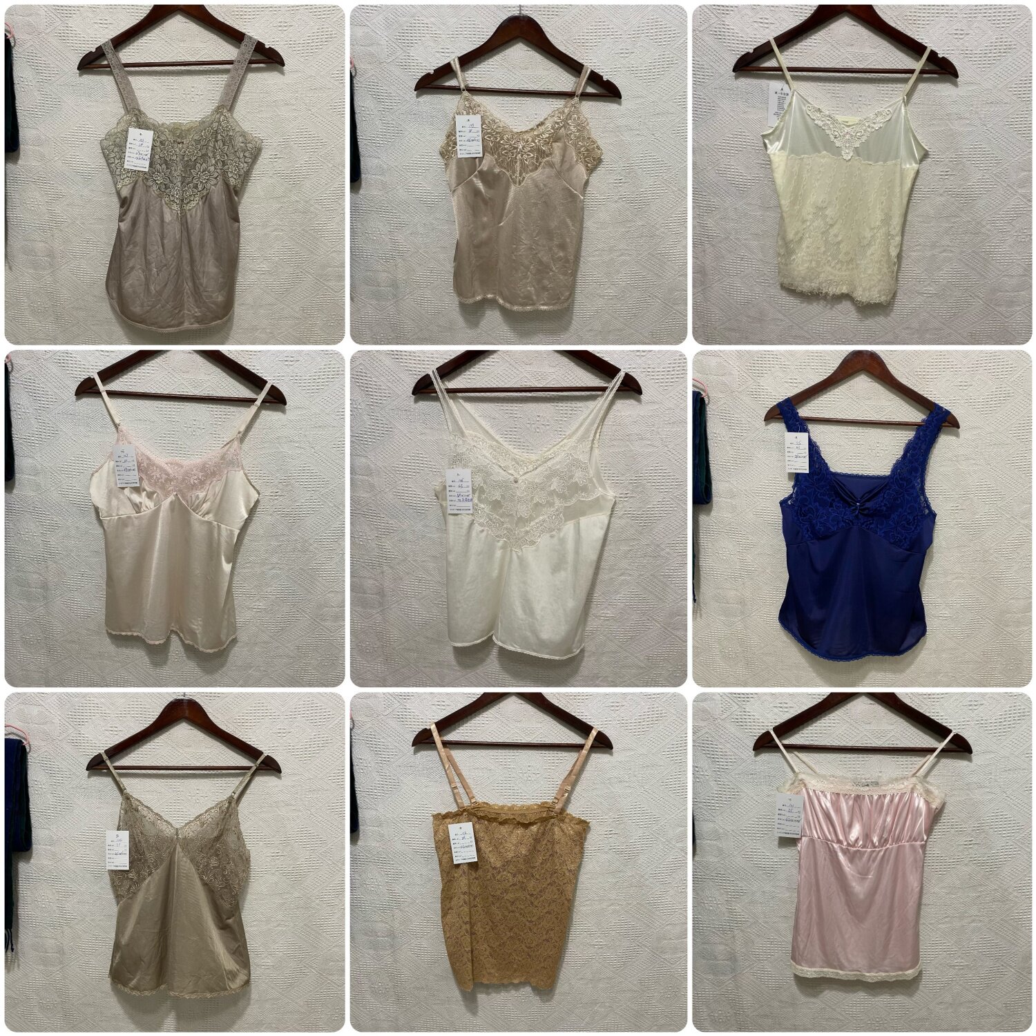 日系古着vintage中古蕾丝吊带上衣女时尚性感纯欲居家背心睡衣裙