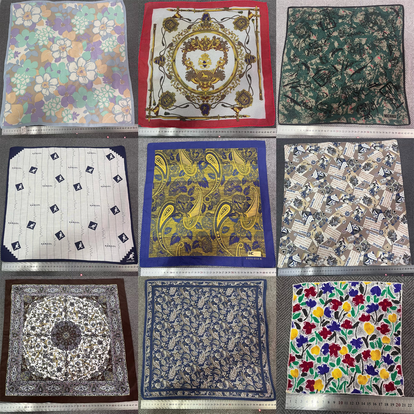 vintage中古方巾手帕精美领巾