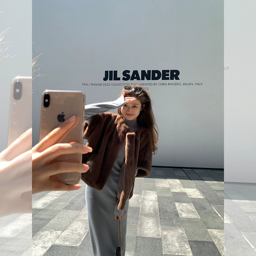 Madofit Madou/Увлекательный Op_Falling осень и зима, незаменимое полуоткрытое тонкое шерстяное вязаное платье ~