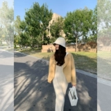 Madofit Madou/весь длинный день -Всемирно ленивый ветер мягкий клейкий еновый енот Uverered вязаное платье