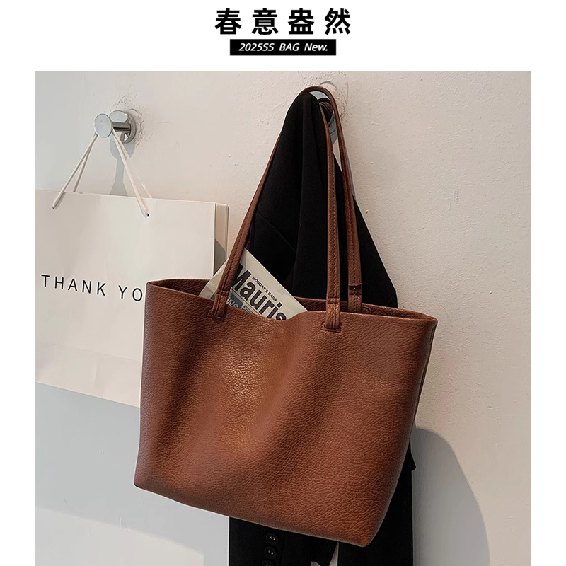 大包包女2025新款百搭2025春夏软皮单肩包大容量高级感通勤托特包