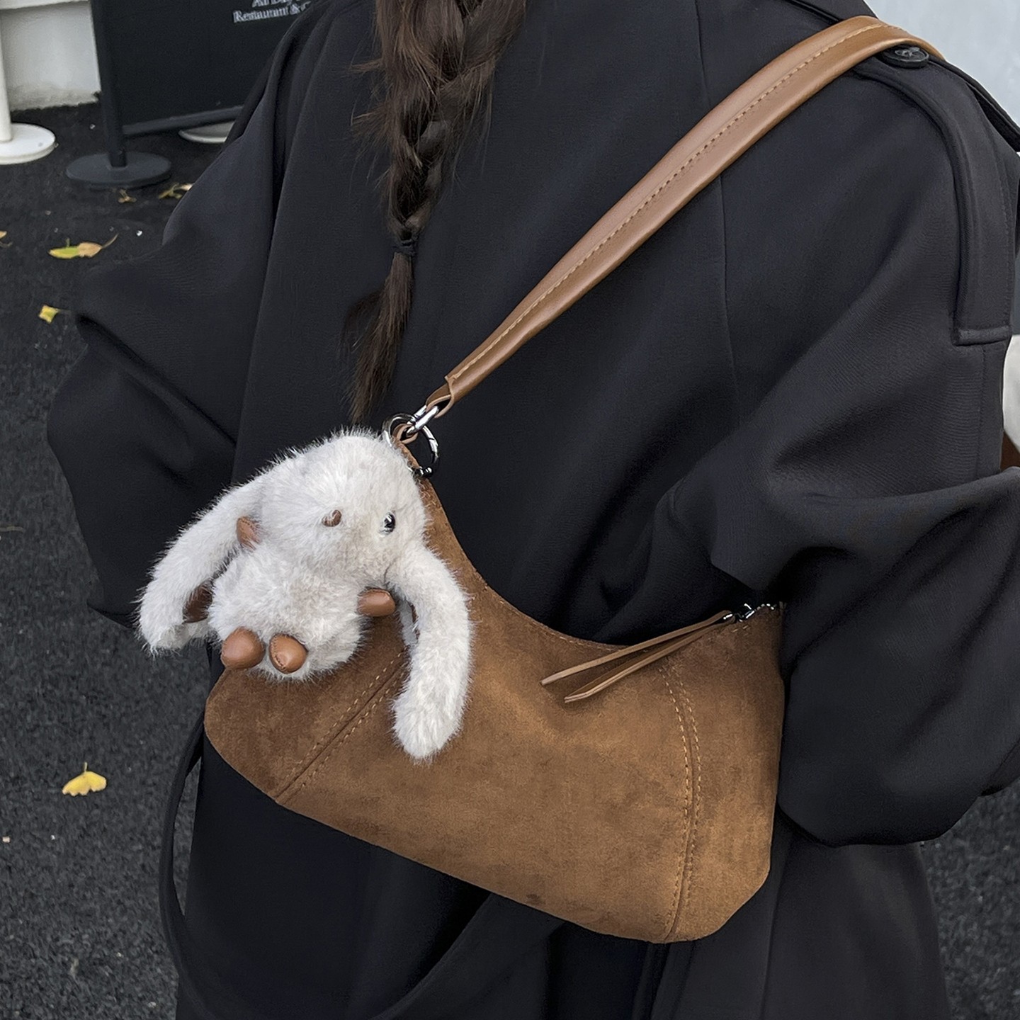 腋下包包女式2025新款潮秋冬麂皮绒单肩包上班通勤斜挎包豹纹女包