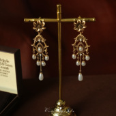 「文艺复兴」中世纪vintage复古港风宫廷高级感华丽珍珠耳环 耳夹