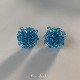 「冰岛蓝花」法式 清新小众高级感显白串珠春夏冰晶蓝花朵耳环耳夹