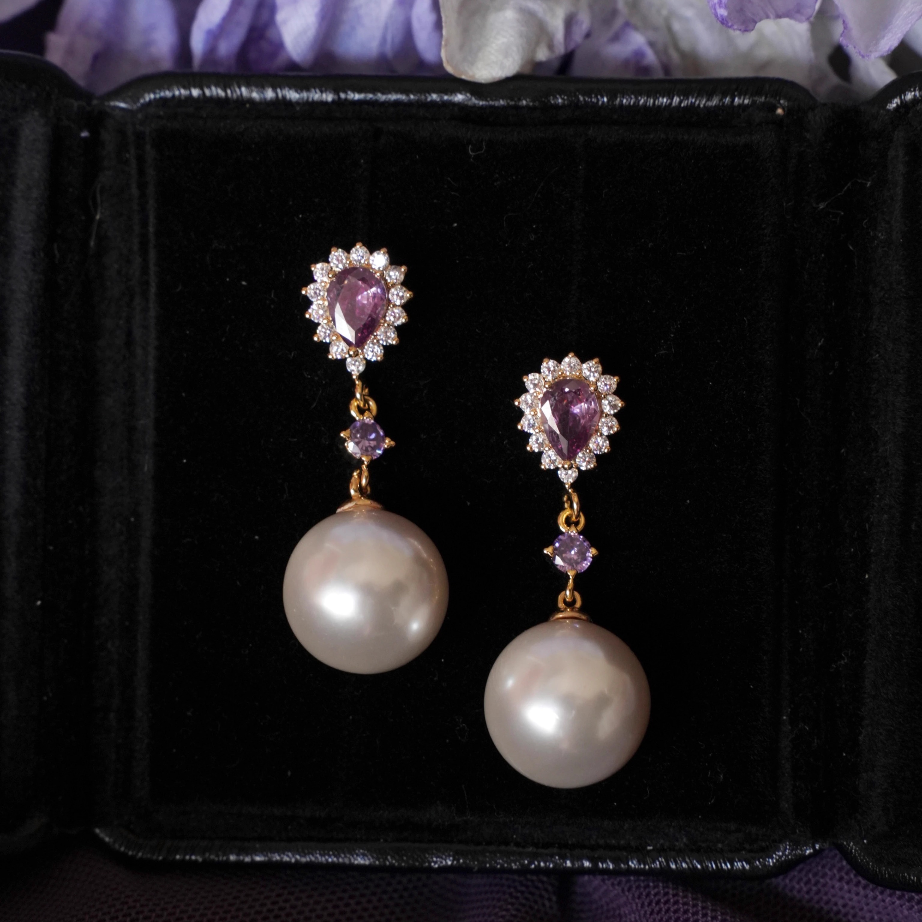 紫罗兰晚宴·法式闪耀珍珠耳环
