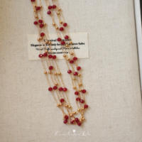 "Red Rum" French retro light luxury niche high-end banquet multi-layered design tassel wine red necklace collarbone chain thumbnail 4