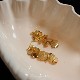 「鎏金时代」复古宴会高级感轻奢设计磨砂金色叶片流苏耳环 耳夹