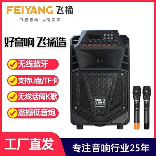 飞扬户外音响15寸广场舞大音量婚庆舞蹈演出蓝牙专业拉杆音响