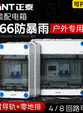 正泰户外防水配电箱PZ30明装4位8强电防雨IP66小型漏电空气开关盒