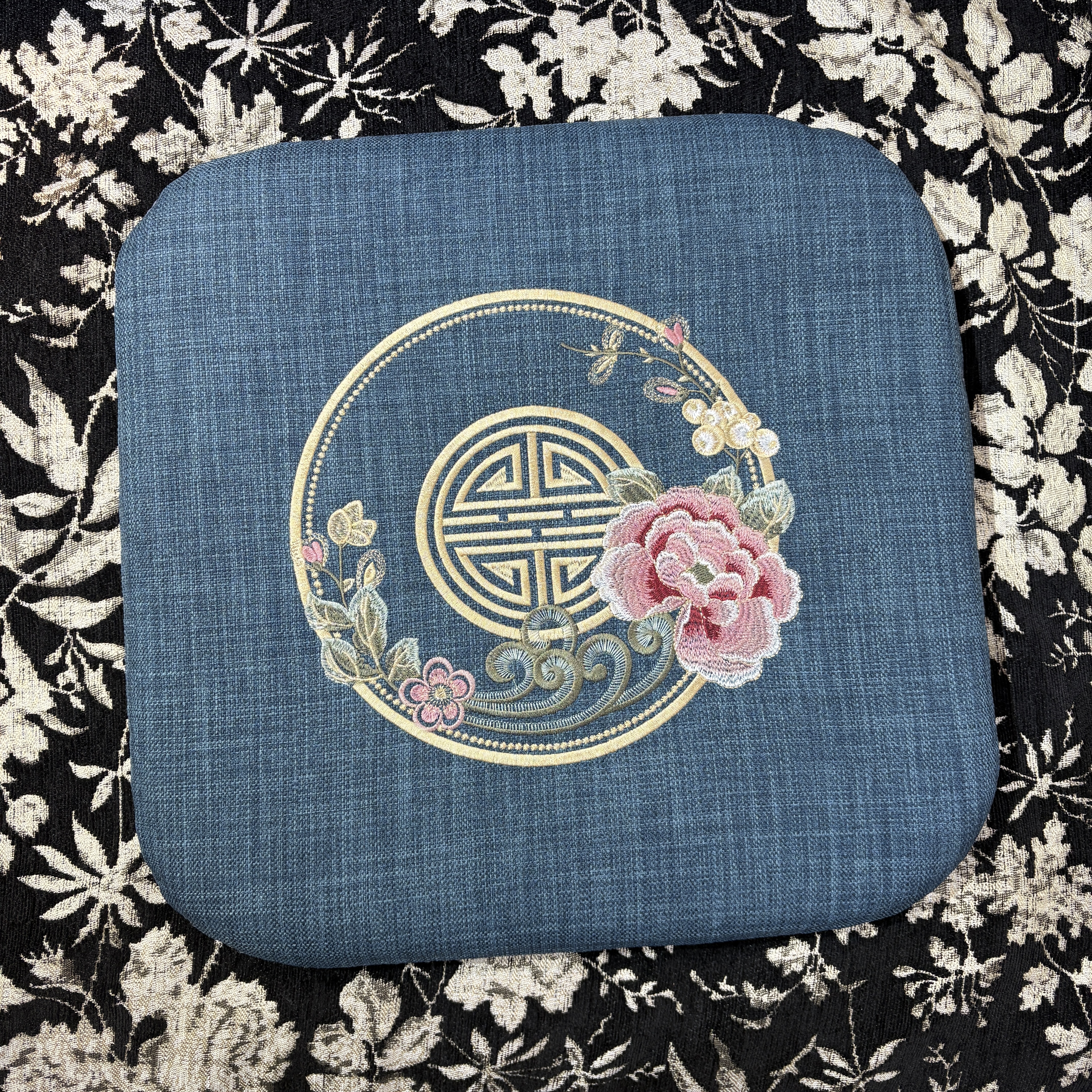 中式餐椅坐垫秋冬加厚实木椅垫记忆棉椅子垫家用防滑餐椅垫