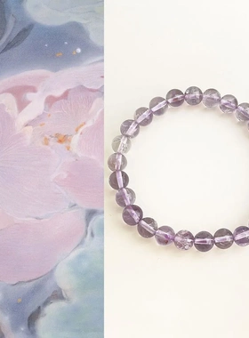 国风原创手作天然紫水晶手链轻奢小众串珠手串国风复古新中式手饰