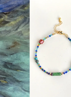 青绿~国风原创手作天然石串珠手链复古新中式古风文艺汉服手串