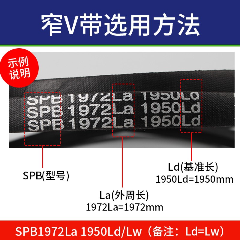 三力士三角皮带SPB1252La 1230Ld/SPB1270La 1248Ld窄V带传动带