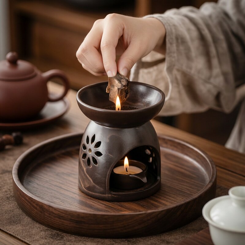 陶瓷香薰炉蜡烛精油两用图片