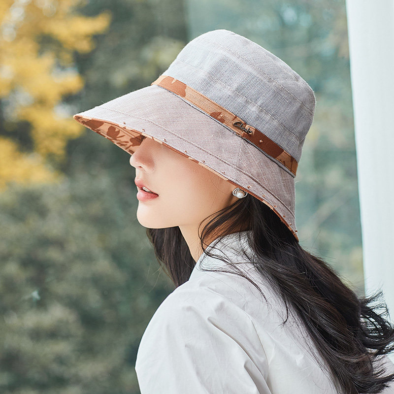 布塔帽子女夏季遮阳帽防晒大帽檐渔夫帽韩版百搭潮简约时尚太阳帽