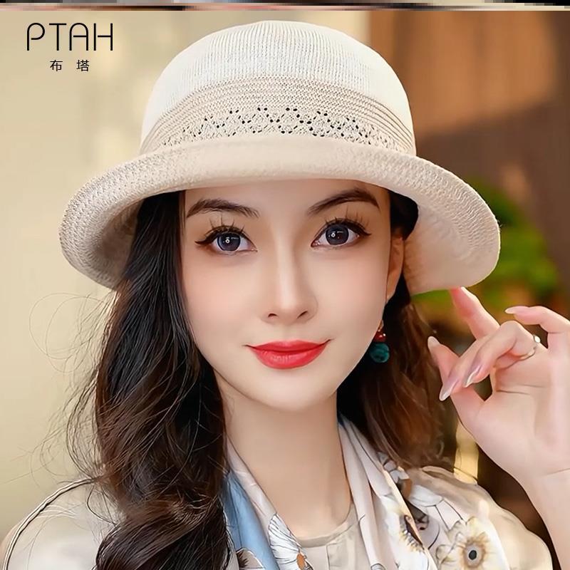 布塔日系卷边竹纤维渔夫帽子女士秋冬时尚百搭气质盆帽