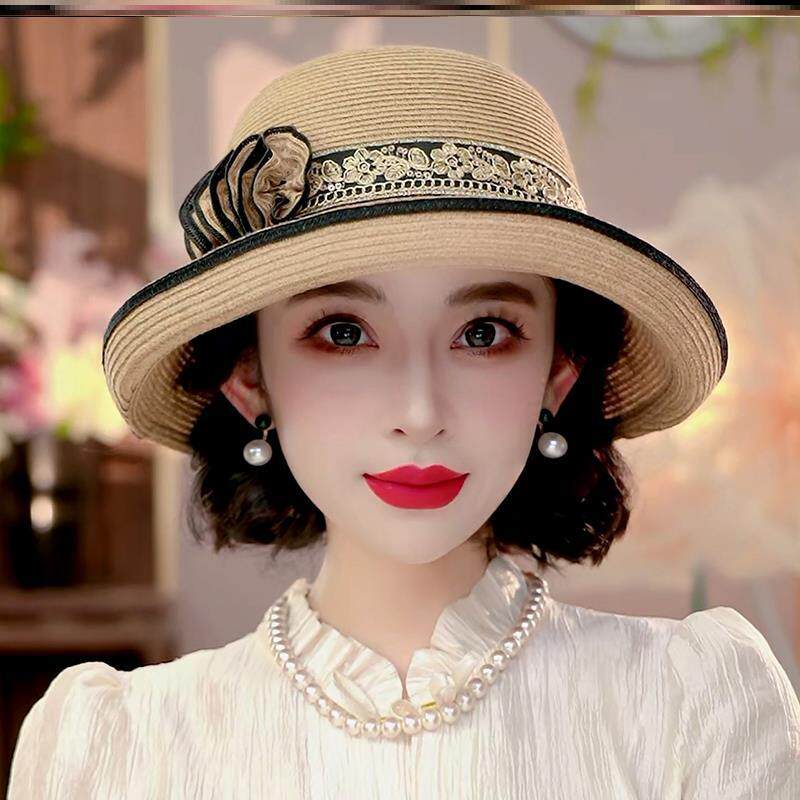 布塔布塔民族风刺绣花爵士帽度假旅游沙滩盆帽女夏季百搭遮阳礼帽