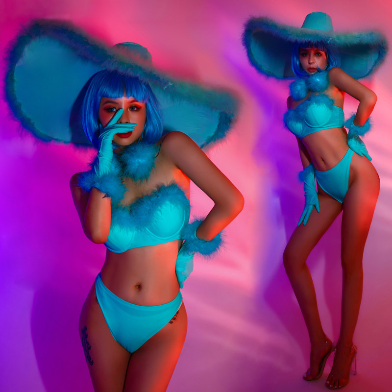 高腰酒吧ds演出服夜场性感gogo巡场服装夜店比基尼领舞服套装女