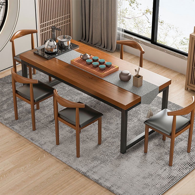 茶桌椅组合一桌五椅现代