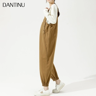 春季 女春装 孕妇背带裤 外穿直筒阔腿束脚长裤 小个子春秋宽松孕妇装