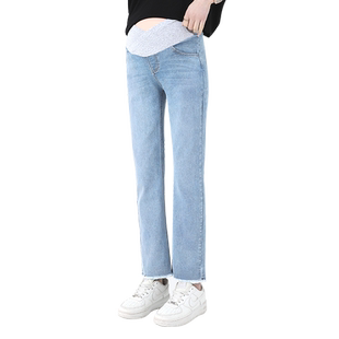 丹媞奴孕妇牛仔裤春秋外穿九分小个子八分低腰大码薄款直筒裤秋季