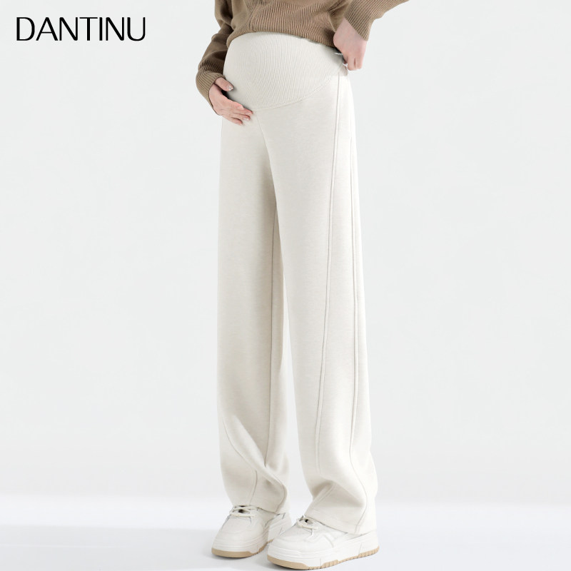 孕妇裤秋冬季外穿阔腿裤托腹宽松大码运动时尚秋季直筒垂感拖地裤