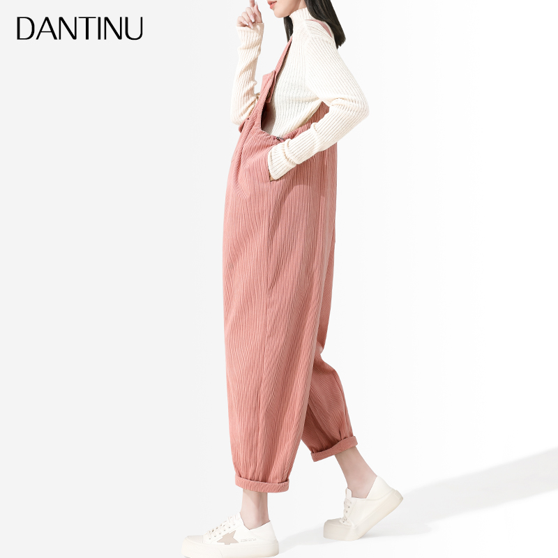 孕妇背带裤秋款外穿灯芯绒宽松小个子大码秋冬季加绒加厚长裤秋装