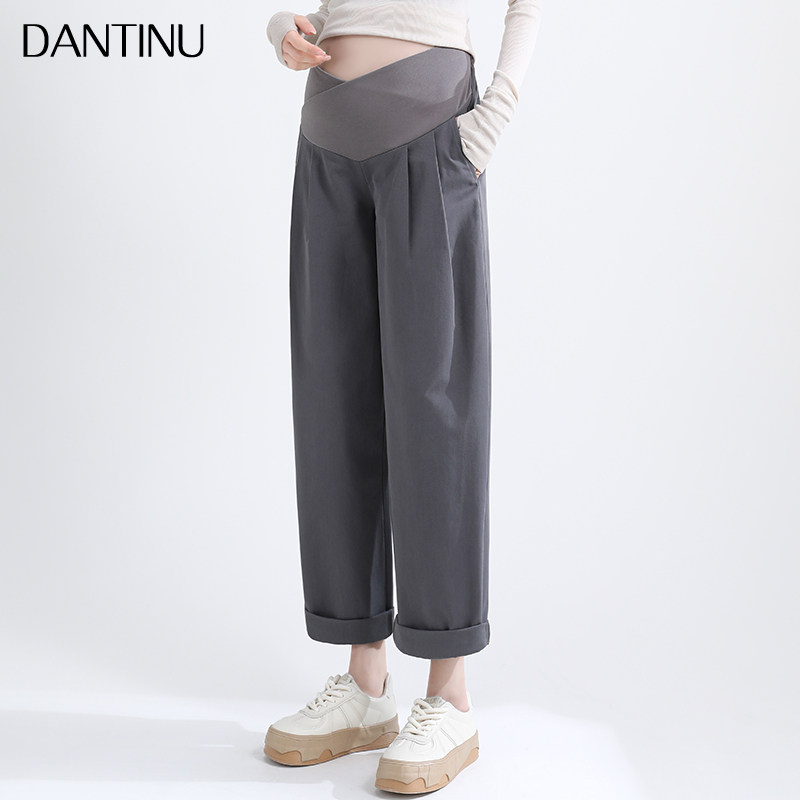 孕妇老爹裤春秋外穿时尚小个子八分低腰大码宽松休闲春夏季哈伦裤