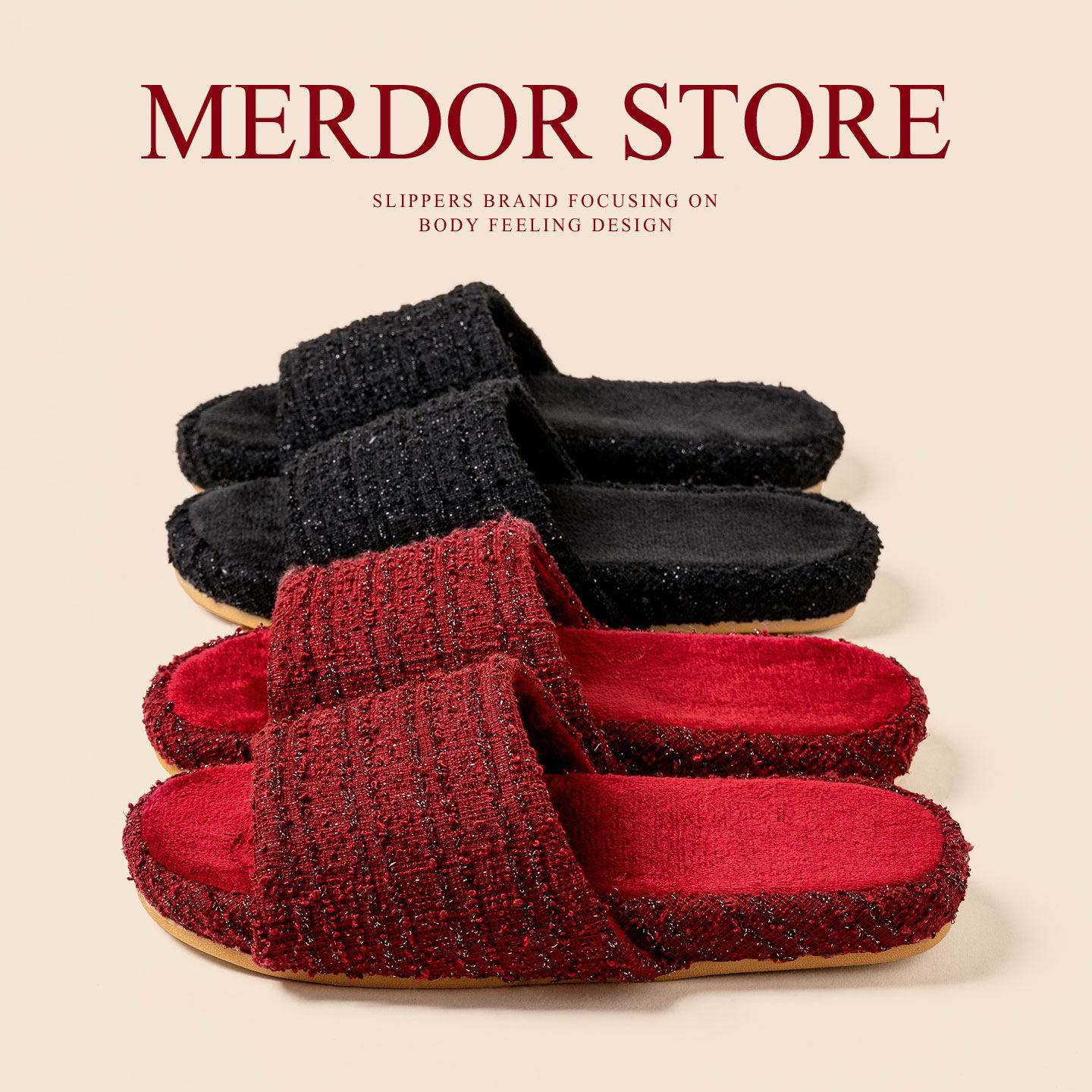 高级感棉拖鞋女士秋冬室内家用防滑软底小香风平底拖鞋女家居春秋